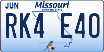 MO license plate RK4E4O
