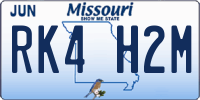 MO license plate RK4H2M