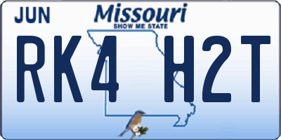 MO license plate RK4H2T