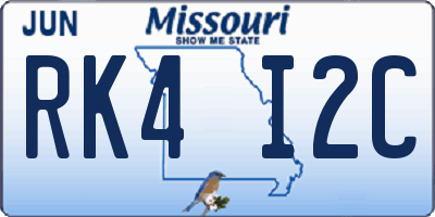 MO license plate RK4I2C
