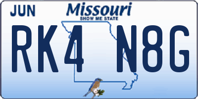 MO license plate RK4N8G