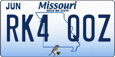 MO license plate RK4Q0Z