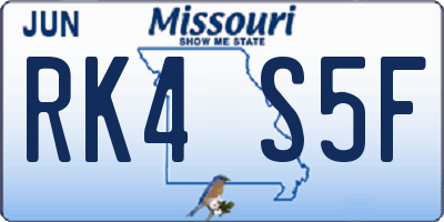 MO license plate RK4S5F