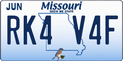 MO license plate RK4V4F