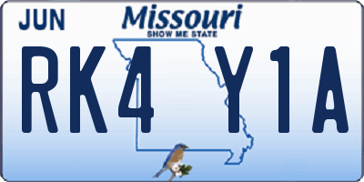 MO license plate RK4Y1A