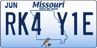 MO license plate RK4Y1E