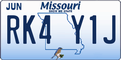 MO license plate RK4Y1J