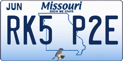 MO license plate RK5P2E