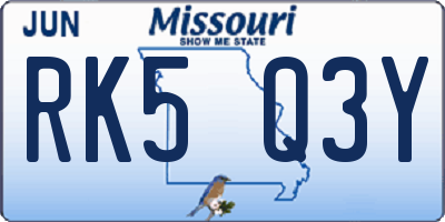 MO license plate RK5Q3Y