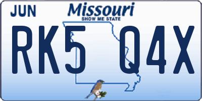 MO license plate RK5Q4X