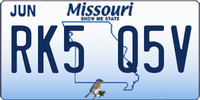 MO license plate RK5Q5V