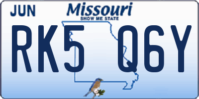 MO license plate RK5Q6Y