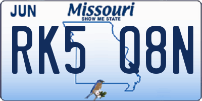 MO license plate RK5Q8N