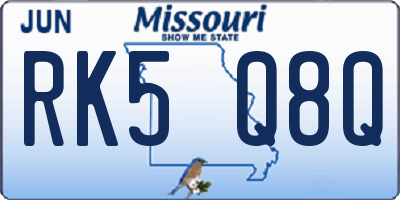 MO license plate RK5Q8Q