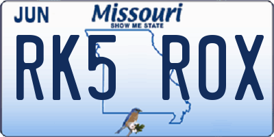 MO license plate RK5R0X