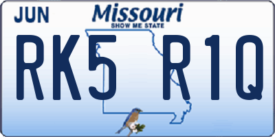 MO license plate RK5R1Q
