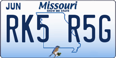 MO license plate RK5R5G