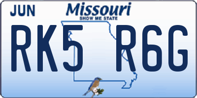 MO license plate RK5R6G