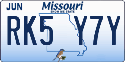 MO license plate RK5Y7Y