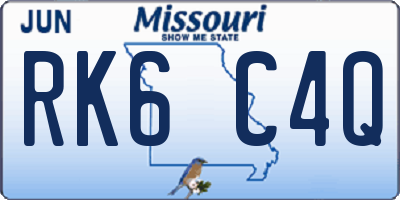 MO license plate RK6C4Q