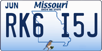 MO license plate RK6I5J