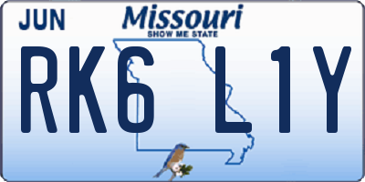 MO license plate RK6L1Y