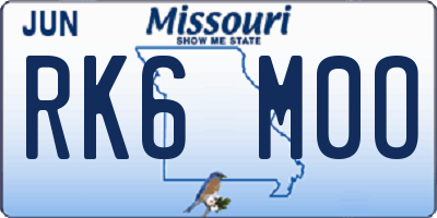 MO license plate RK6M0O
