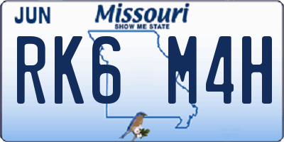 MO license plate RK6M4H