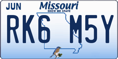 MO license plate RK6M5Y