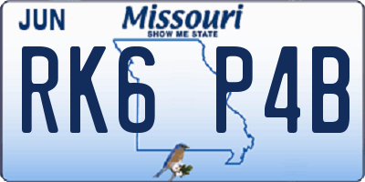 MO license plate RK6P4B