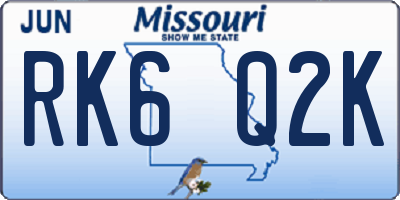 MO license plate RK6Q2K