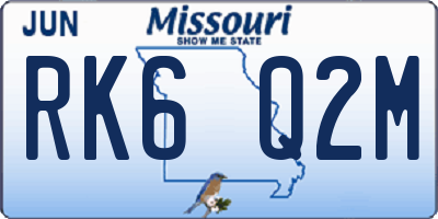 MO license plate RK6Q2M