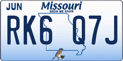 MO license plate RK6Q7J