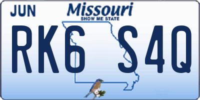 MO license plate RK6S4Q