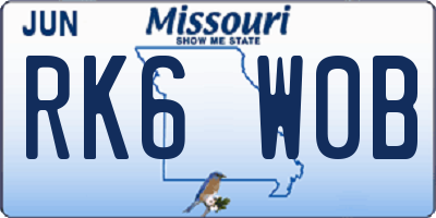MO license plate RK6W0B