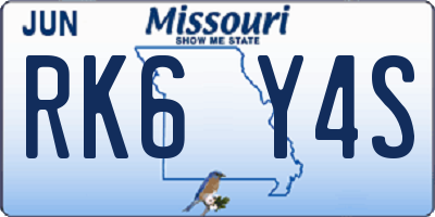 MO license plate RK6Y4S