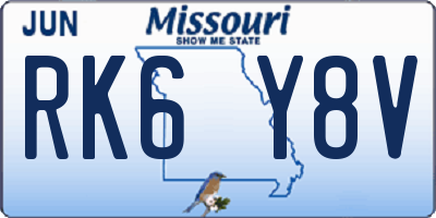 MO license plate RK6Y8V