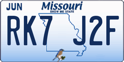 MO license plate RK7J2F