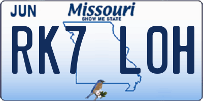 MO license plate RK7L0H