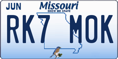 MO license plate RK7M0K