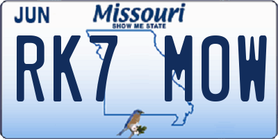 MO license plate RK7M0W