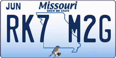 MO license plate RK7M2G