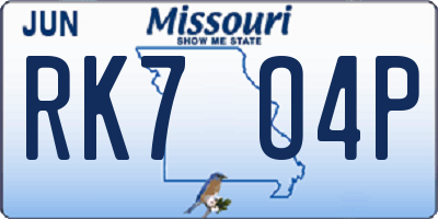 MO license plate RK7O4P
