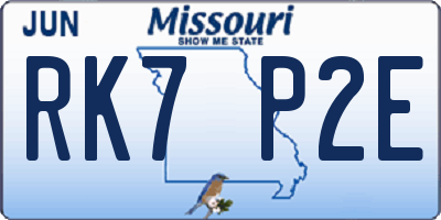 MO license plate RK7P2E