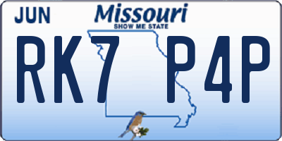 MO license plate RK7P4P
