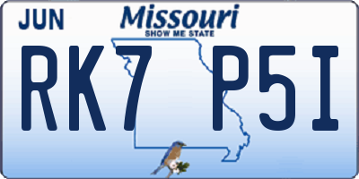 MO license plate RK7P5I
