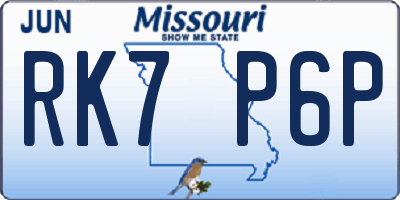 MO license plate RK7P6P