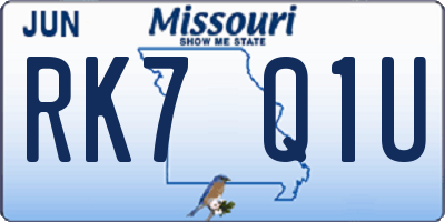 MO license plate RK7Q1U