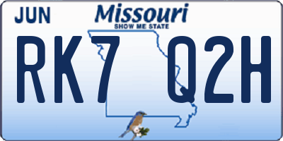 MO license plate RK7Q2H
