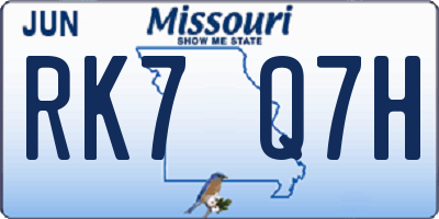 MO license plate RK7Q7H